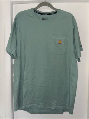 Carhartt Men's Relaxed Fit Shirt - Light Blue Green | Size Large